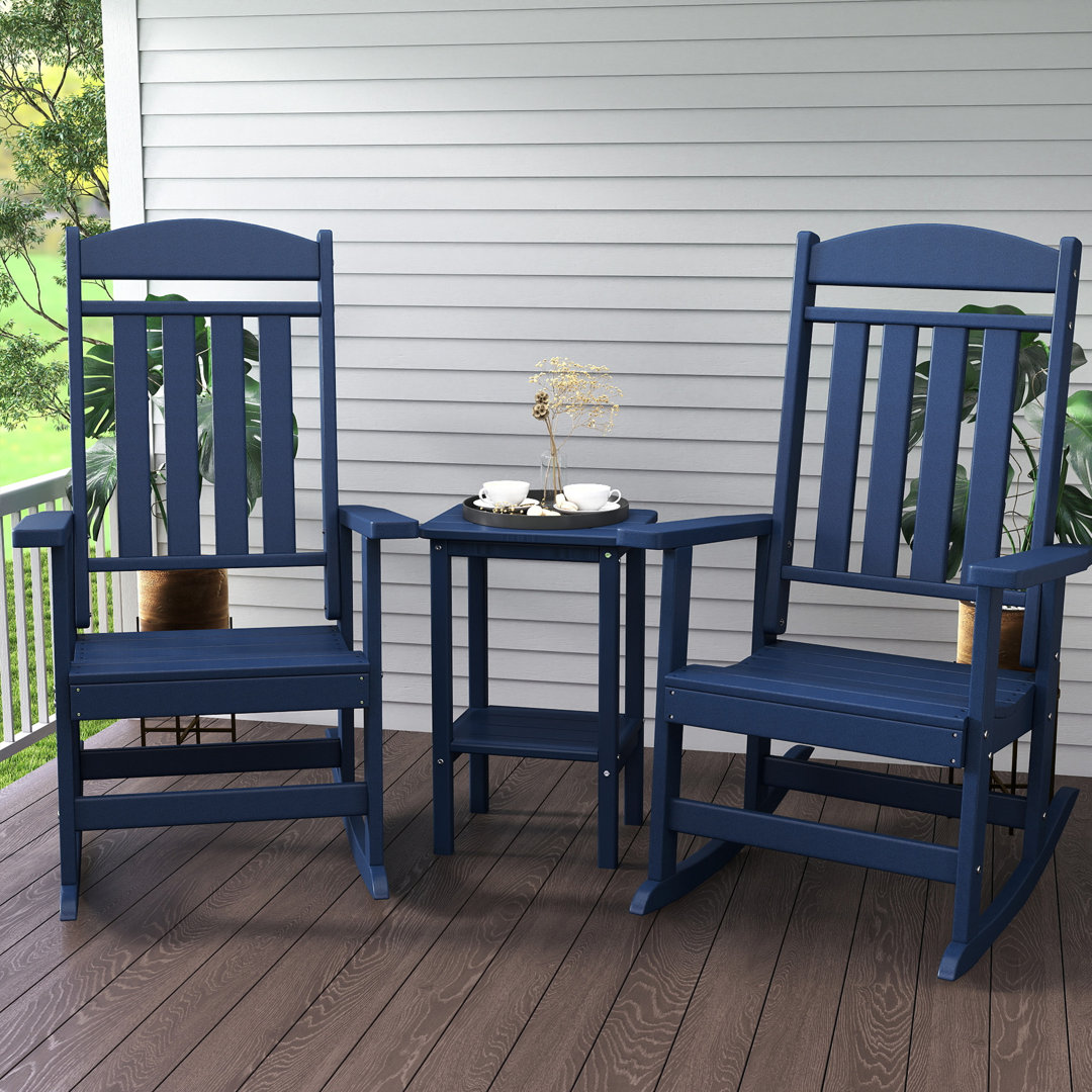 3-Piece Rocking Chair Set With Coffee Table